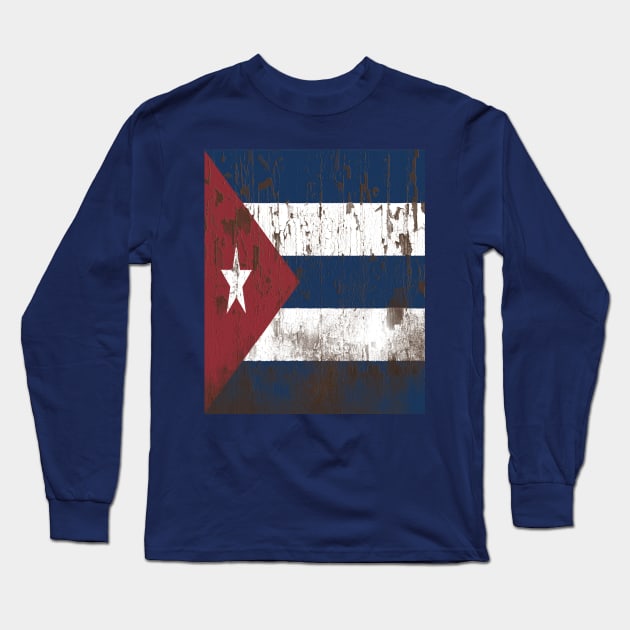Wooden Cuban Flag Long Sleeve T-Shirt by Eric03091978